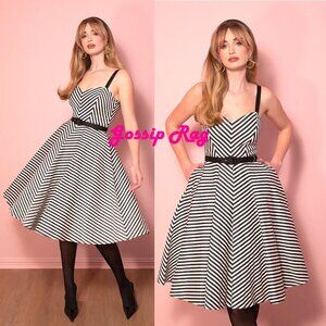 vixen micheline pitt black white dollface swing dress size medium